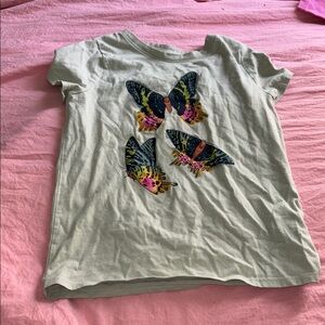 Kids Butterfly Print T-Shirt - Green